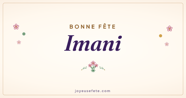 Image « Bonne fête Imani » au format large