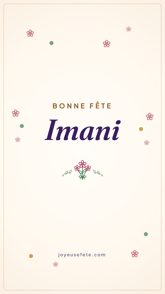 Image « Bonne fête Imani » au format story