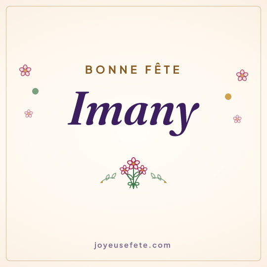 Image carrée « Bonne fête Imany » pour WhatsApp