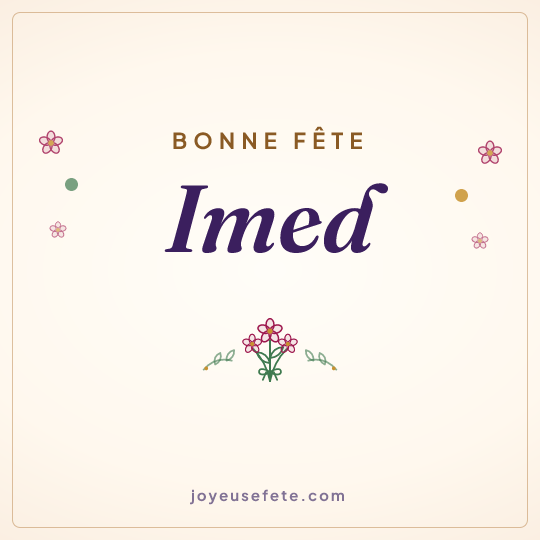 Image carrée « Bonne fête Imed » pour WhatsApp