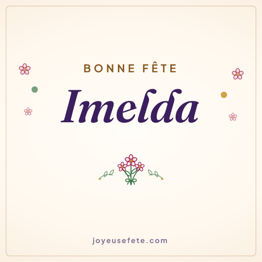 Image carrée « Bonne fête Imelda » pour WhatsApp