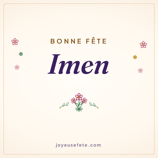 Image carrée « Bonne fête Imen » pour WhatsApp