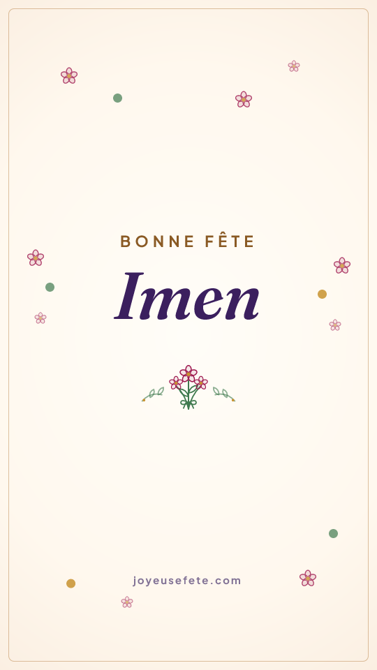Image « Bonne fête Imen » au format story