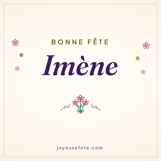 Image carrée « Bonne fête Imène » pour WhatsApp