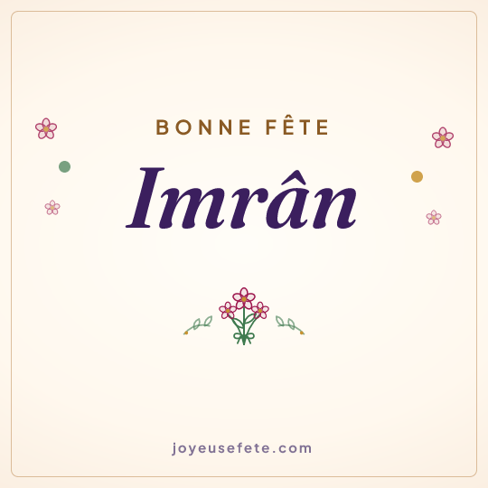 Image carrée « Bonne fête Imrân » pour WhatsApp