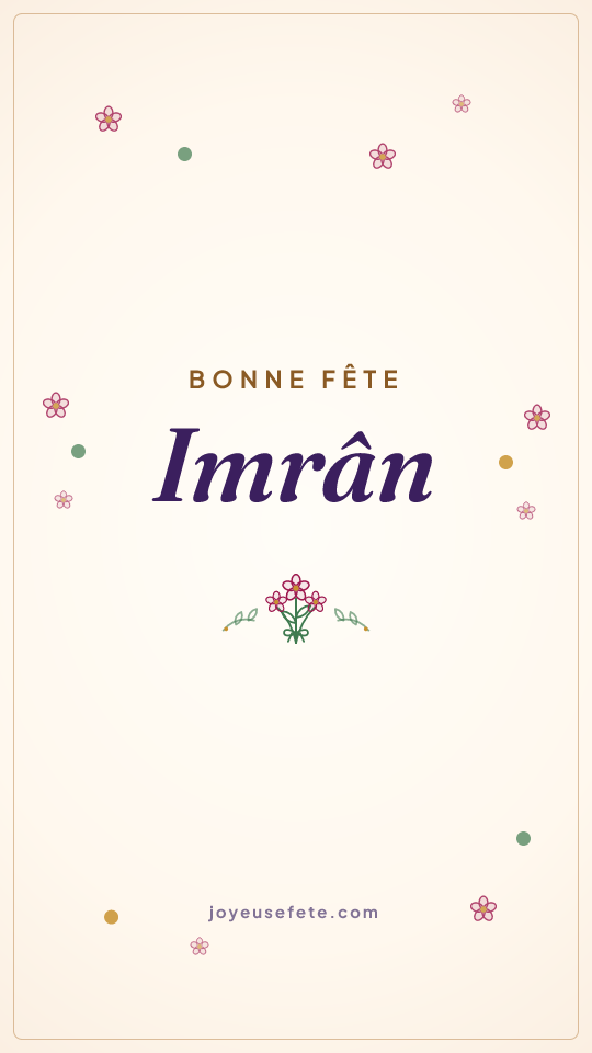 Image « Bonne fête Imrân » au format story