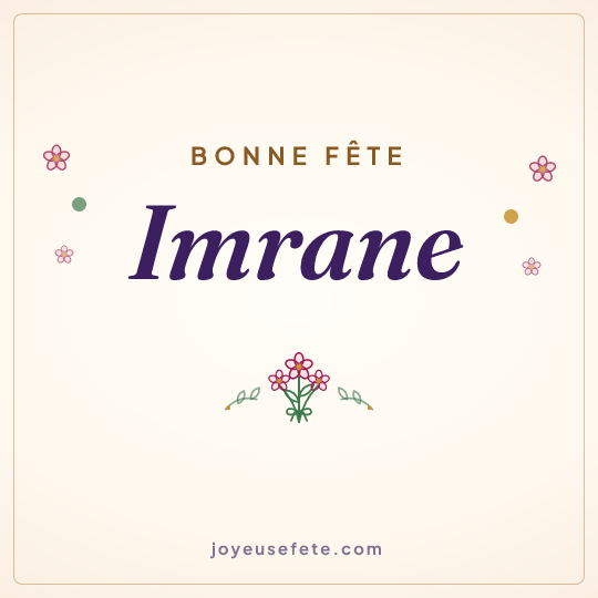 Image carrée « Bonne fête Imrane » pour WhatsApp
