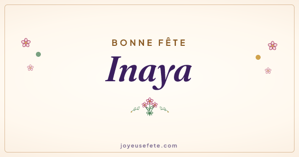 Image « Bonne fête Inaya » au format large