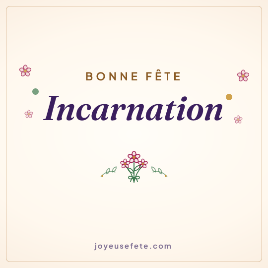 Image carrée « Bonne fête Incarnation » pour WhatsApp