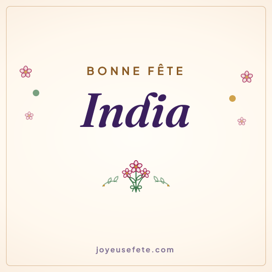 Image carrée « Bonne fête India » pour WhatsApp