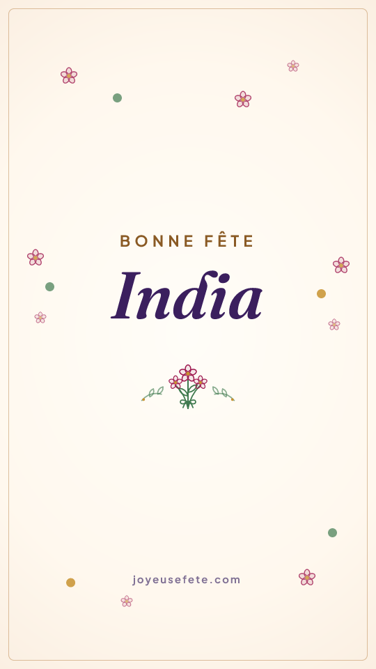 Image « Bonne fête India » au format story