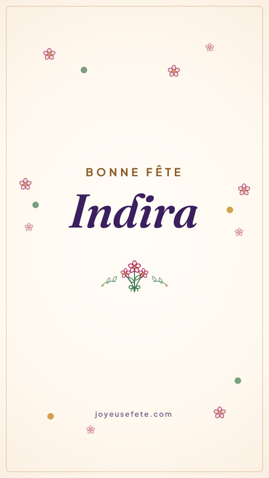 Image « Bonne fête Indira » au format story