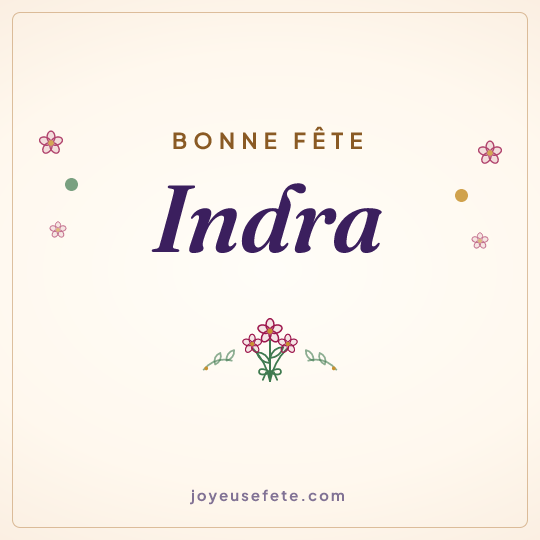 Image carrée « Bonne fête Indra » pour WhatsApp