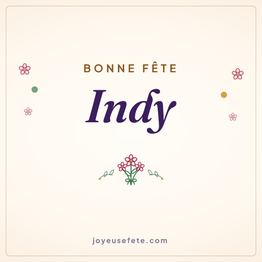 Image carrée « Bonne fête Indy » pour WhatsApp