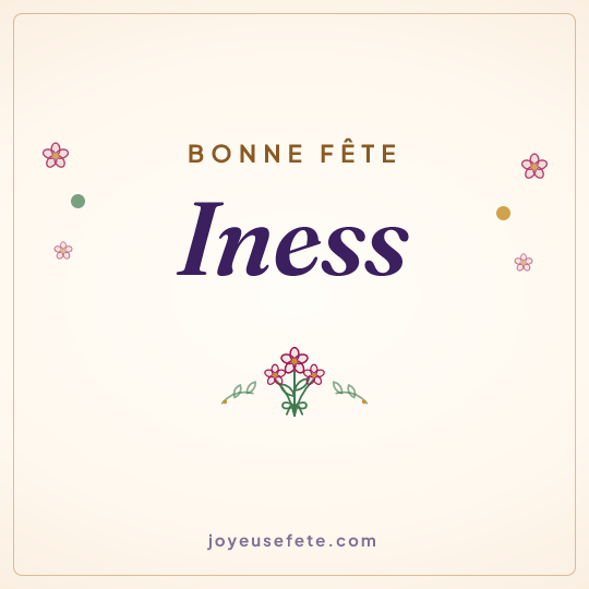 Image carrée « Bonne fête Iness » pour WhatsApp