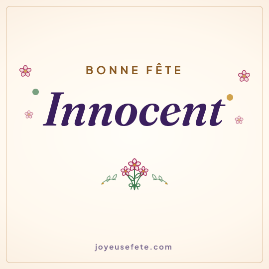 Image carrée « Bonne fête Innocent » pour WhatsApp