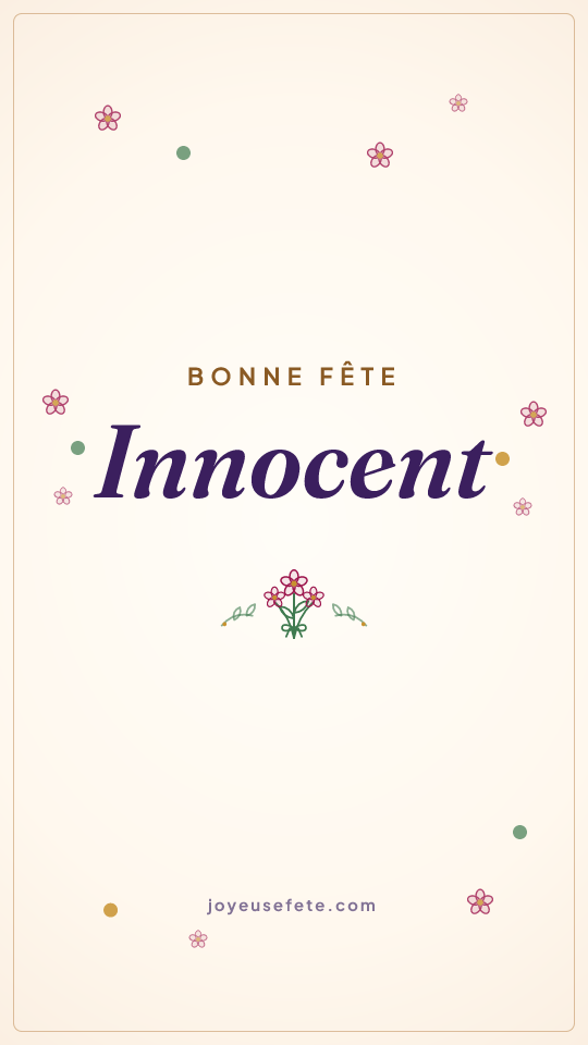 Image « Bonne fête Innocent » au format story