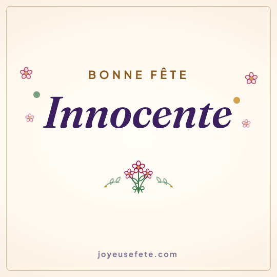 Image carrée « Bonne fête Innocente » pour WhatsApp