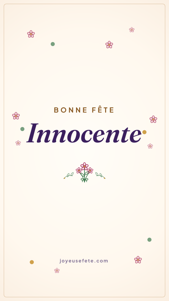 Image « Bonne fête Innocente » au format story