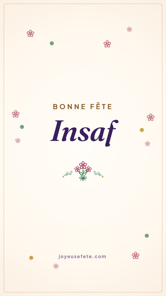 Image « Bonne fête Insaf » au format story