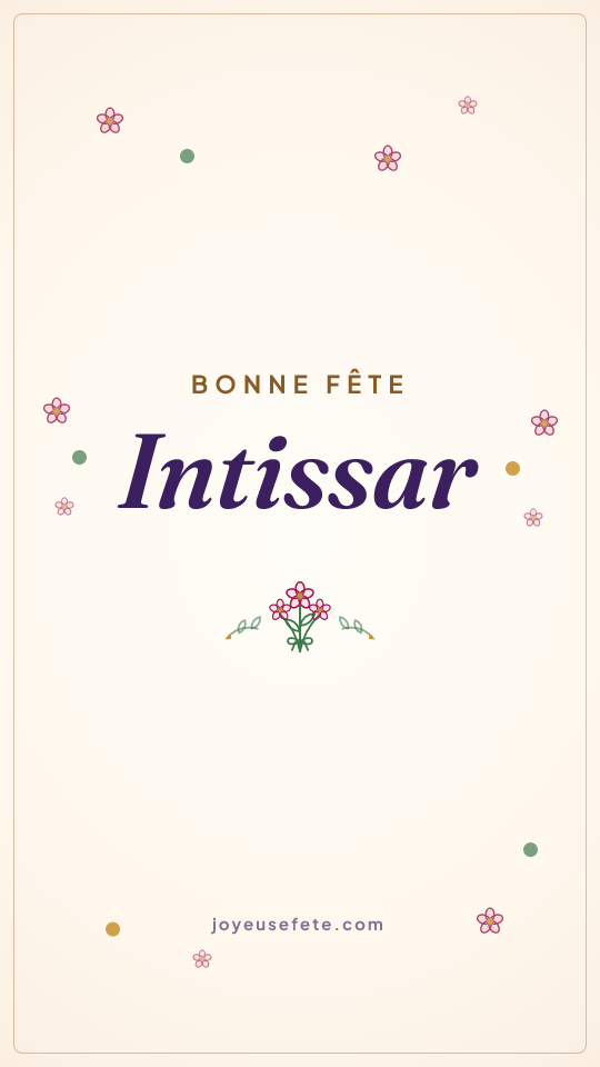 Image « Bonne fête Intissar » au format story