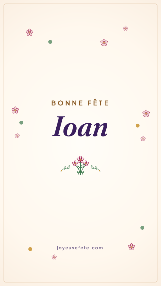 Image « Bonne fête Ioan » au format story