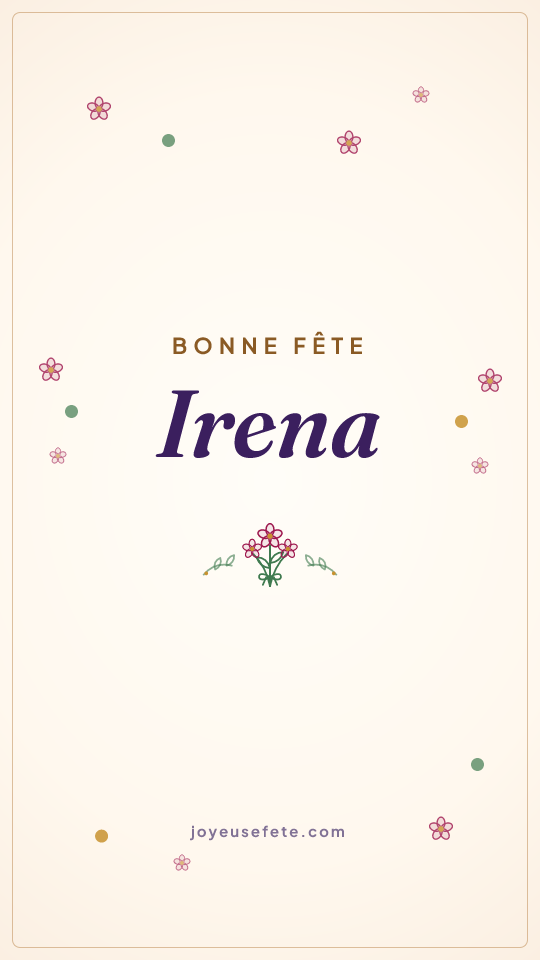 Image « Bonne fête Irena » au format story