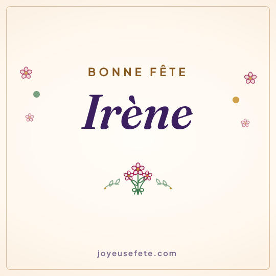 Image carrée « Bonne fête Irène » pour WhatsApp