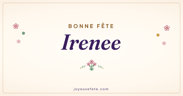 Image « Bonne fête Irenee » au format large
