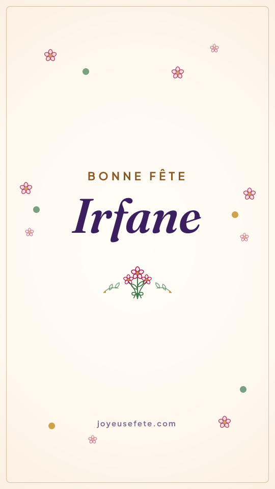 Image « Bonne fête Irfane » au format story