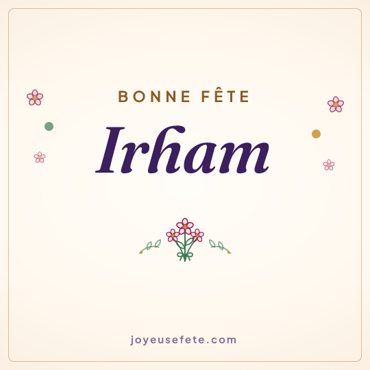 Image carrée « Bonne fête Irham » pour WhatsApp