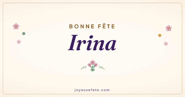 Image « Bonne fête Irina » au format large