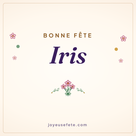 Image carrée « Bonne fête Iris » pour WhatsApp