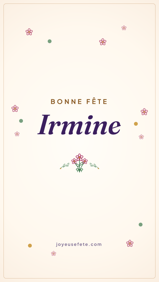 Image « Bonne fête Irmine » au format story