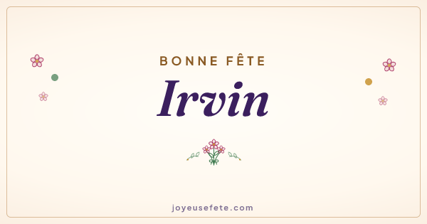 Image « Bonne fête Irvin » au format large