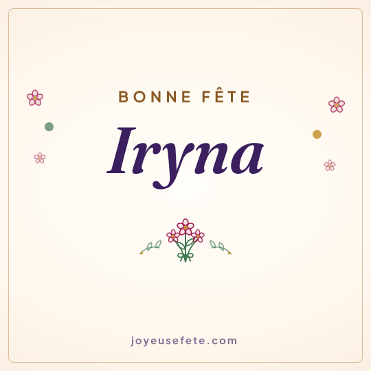 Image carrée « Bonne fête Iryna » pour WhatsApp