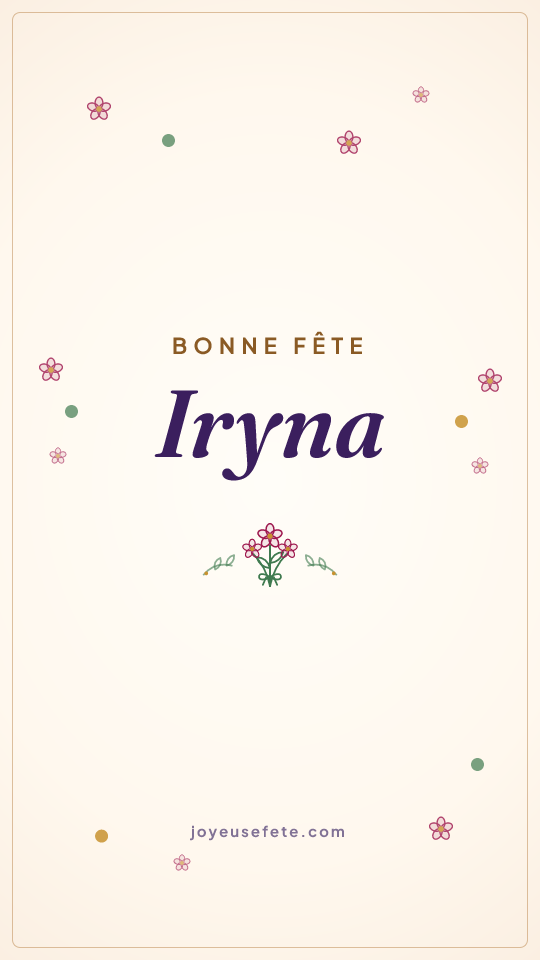 Image « Bonne fête Iryna » au format story