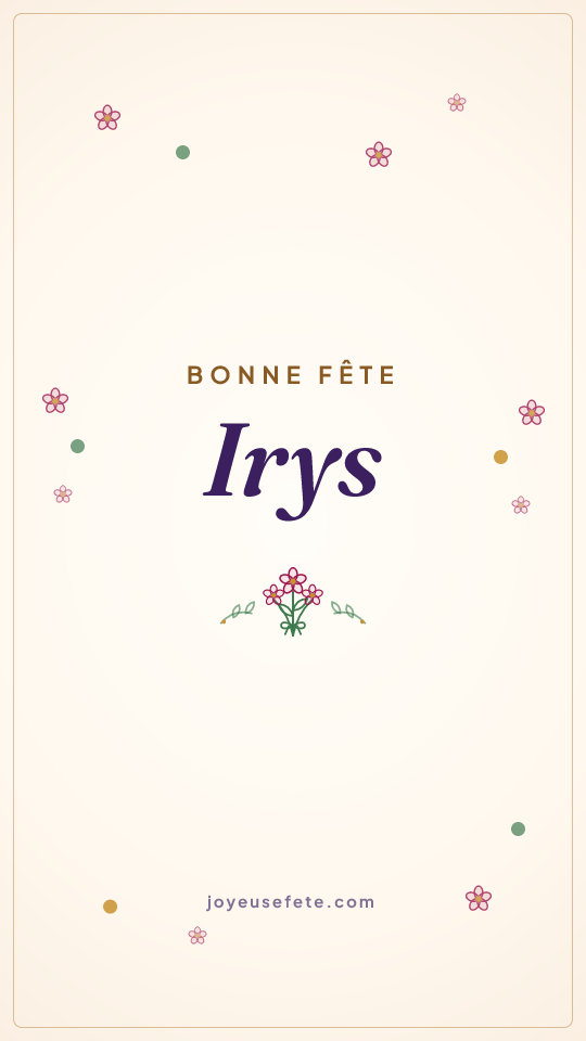 Image « Bonne fête Irys » au format story