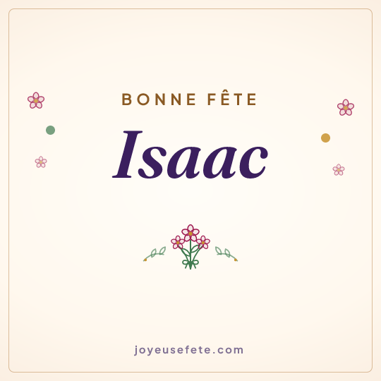 Image carrée « Bonne fête Isaac » pour WhatsApp