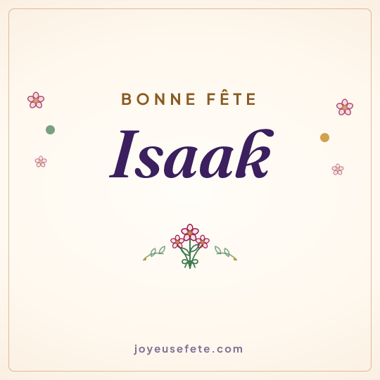Image carrée « Bonne fête Isaak » pour WhatsApp