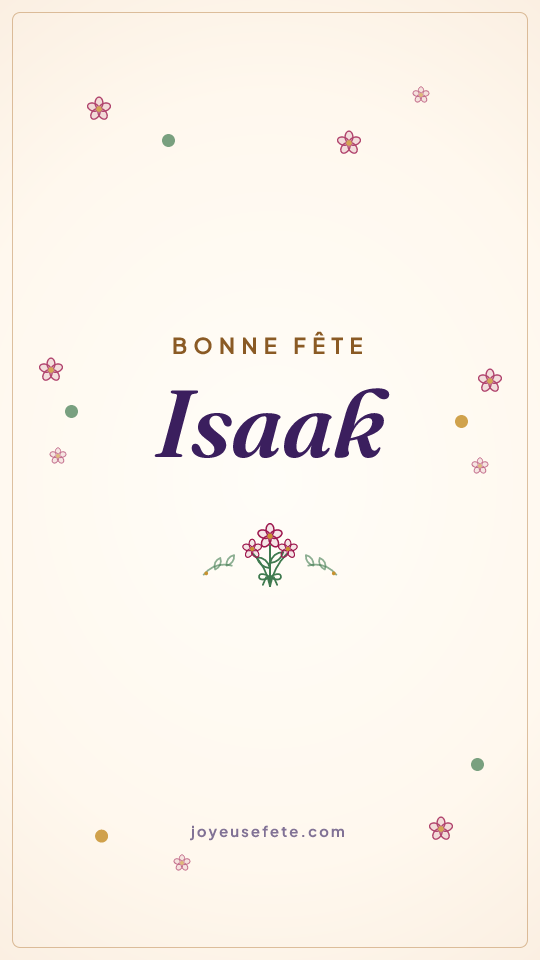 Image « Bonne fête Isaak » au format story