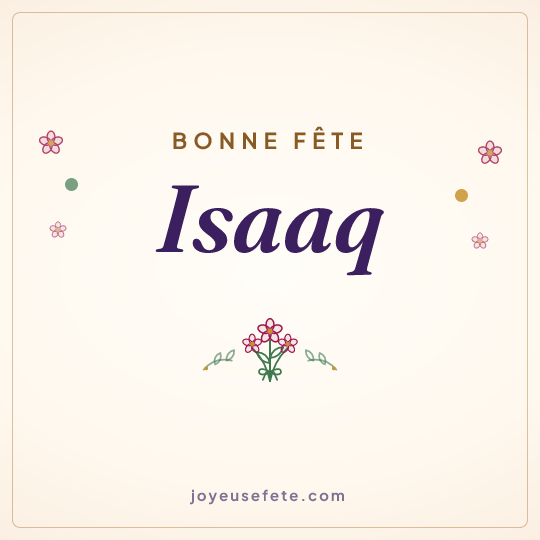 Image carrée « Bonne fête Isaaq » pour WhatsApp
