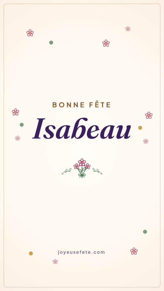 Image « Bonne fête Isabeau » au format story