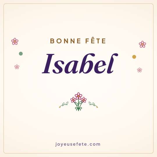 Image carrée « Bonne fête Isabel » pour WhatsApp