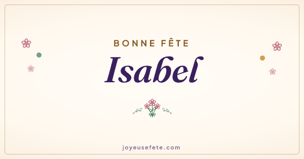 Image « Bonne fête Isabel » au format large