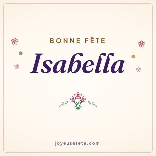 Image carrée « Bonne fête Isabella » pour WhatsApp