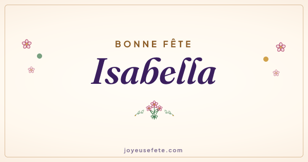 Image « Bonne fête Isabella » au format large