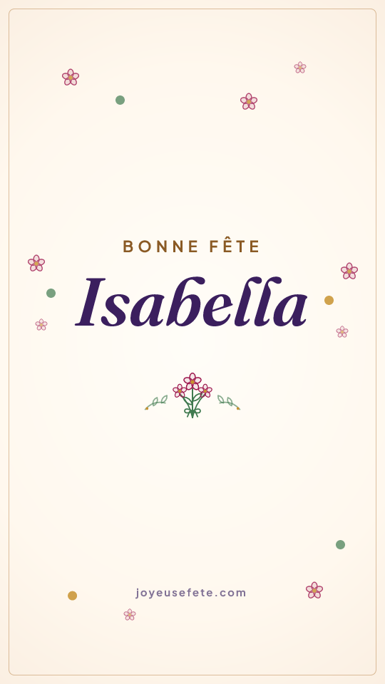 Image « Bonne fête Isabella » au format story