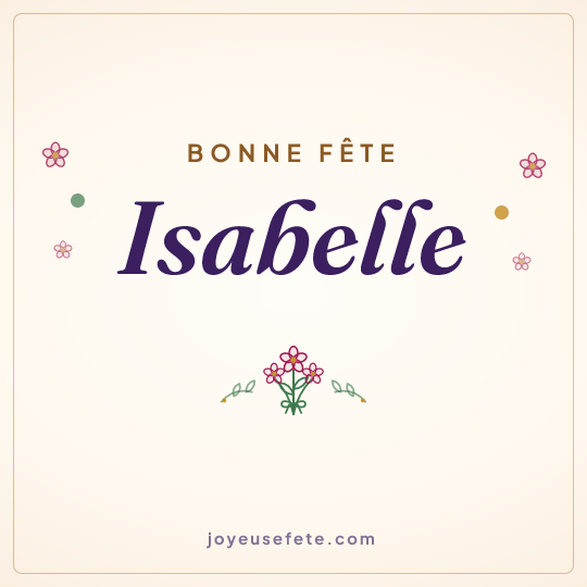 Image carrée « Bonne fête Isabelle » pour WhatsApp