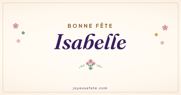 Image « Bonne fête Isabelle » au format large